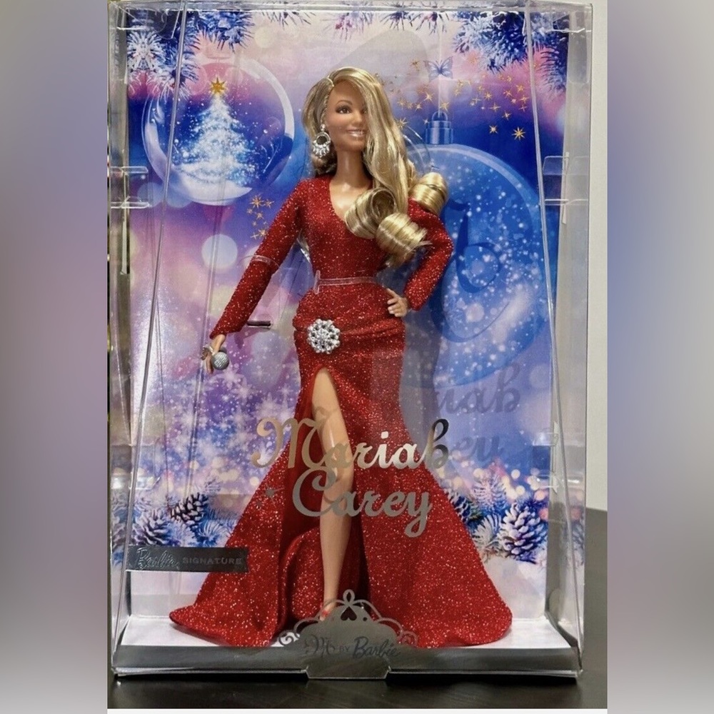 New in box 2023 Mariah Carey Holiday Christmas Signature Barbie Red Dress
